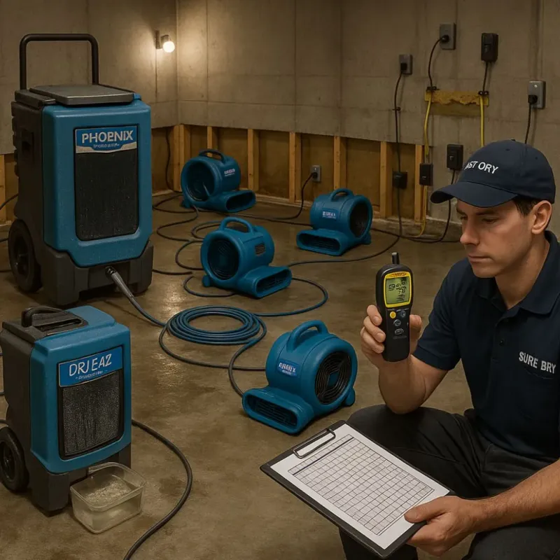 Structural Drying and Dehumidification process in Ashwaubenon, WI